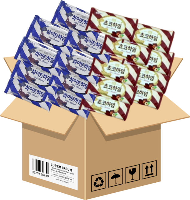 크라운 쵸코하임 15.77g 18개 화이트하임 15.77g 18개 (총36개입) 개별포장, 568g, 1세트