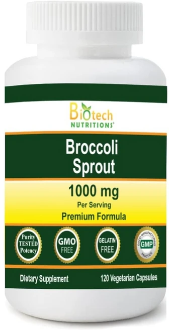 브로콜리 설포라판 새싹 추출 1000mg 고함량 120캡슐 60일 미국산 Broccoli, 브로콜리 새싹 1000mg 120 캡슐, 120정, 1개 - 쿠팡
