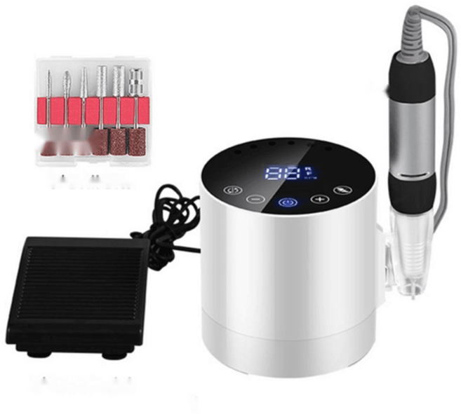 전동 네일드릴 손톱 발톱 정리기 밀링 키트 셀프관리, 화이트, EU, 1개