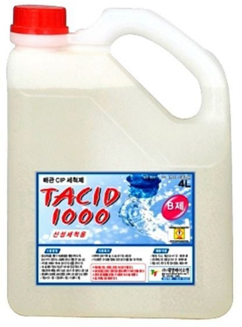 화장실세정제 B제 배관CIP세척제 하수구세정제 TACIP1000 4L, 단품, 1개