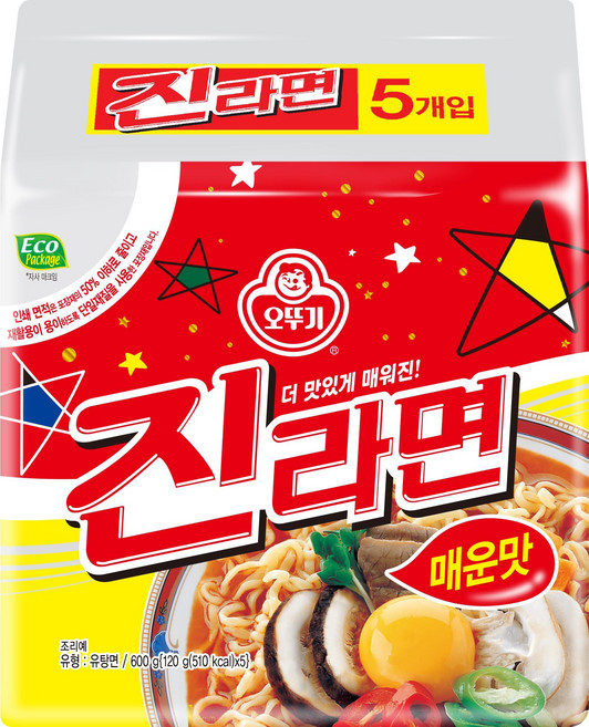 오뚜기 Ottogi 라면 1박스 8팩 진라면 매운맛 순한맛 열라면 오동통면 참깨라면 김치라면