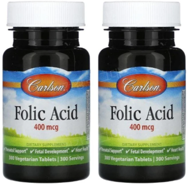 칼슨 엽산 FolicAcid 400mcg 300정 2개 폴릭애시드 폴레이트 - 쿠팡