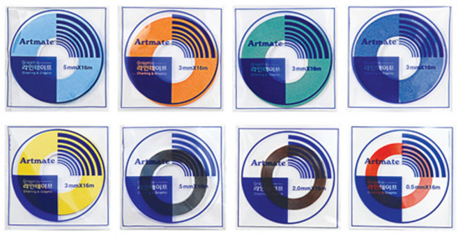 아트메이트 라인테이프 일반 3.0mm 흑색 10개입, 1세트