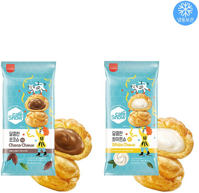 삼립 냉동 아이스빵 달콤한( 화이트슈 x 6봉 + 초코슈 x 4봉 ) 아이스슈 초코 슈크림, 150g, 10개