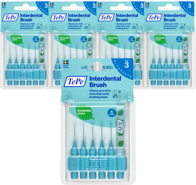 테페 스웨덴 치간칫솔 i형 오리지널 블루, 6개입, 5개