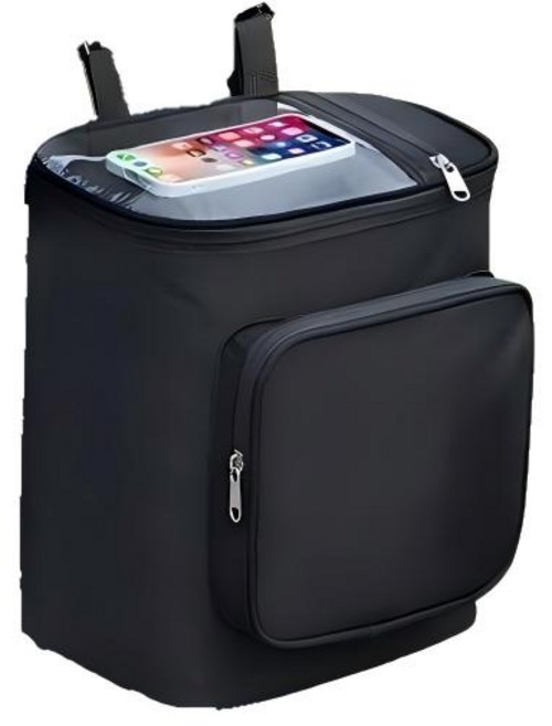 機車防水包 電動車掛包 機車置物包 機車前置通用防水包 防水收納小包 外送機車收納包 機車露營包 摩托包, 觸屏款-黑色, 黑