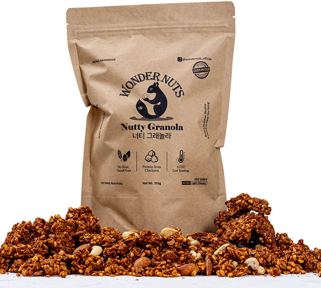 원더너츠 수제 저당 그래놀라 시리얼 고식이섬유, 1개, 350g