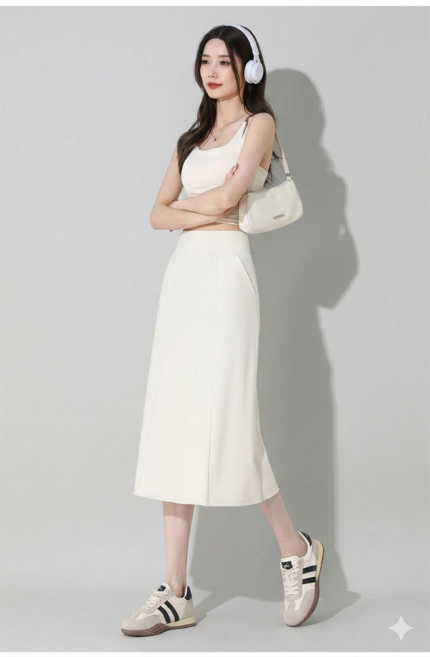 더더스 봄 여름 스커트 오피스룩 H라인 스판 기본스커트 부드러움 착용감
