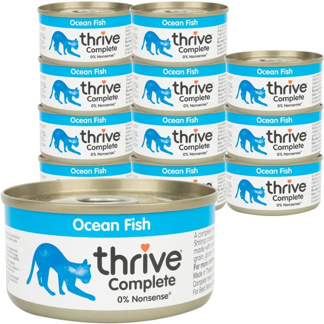 쓰라이브 컴플리트 그레인프리 고양이 주식캔, 흰살생선, 75g, 12개 - 쿠팡