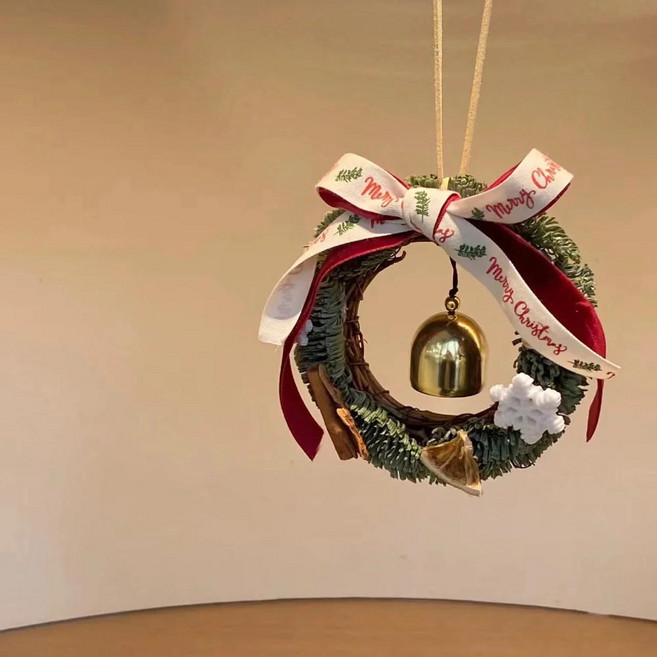 미니 크리스마스 홀리데이 벨 계피 솔방울 장식이 걸이식 리스 문 벽 창문 장식용 소품, 1개, 색상: 21. A21