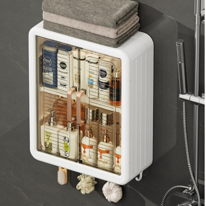 욕실 무타공 정리대 선반 코너 화장실 샴푸대, 1개