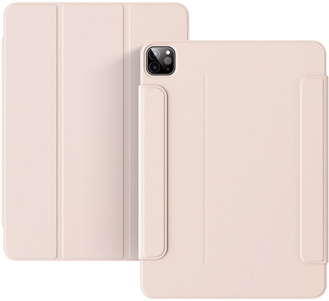 아이패드프로 13 M4 M5 7 8세대 3단분리 마그네틱 폴리오 스마트 커버 케이스 IS-1, 핑크