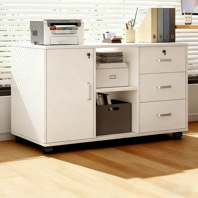 이동형 잠금 서랍장 사무실서랍장 서류장 책상서랍세트, 90cm