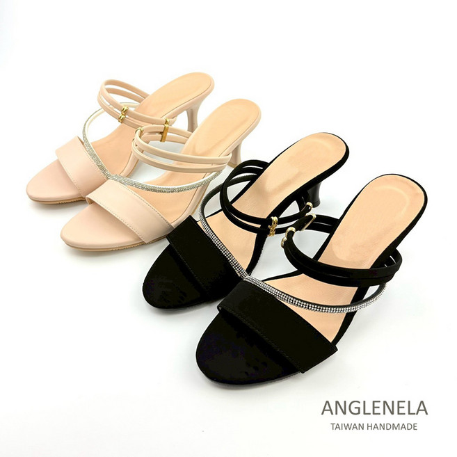 ANGLENELA 雙帶寶石高跟涼鞋