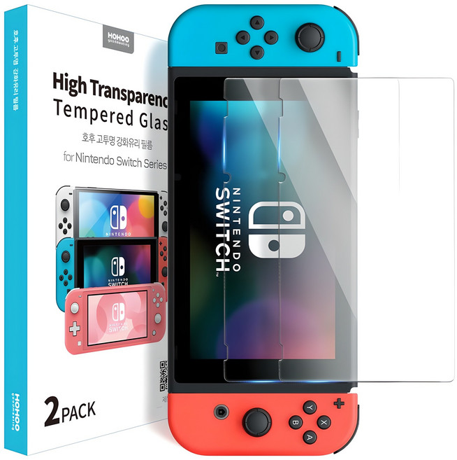 호후 닌텐도 스위치 강화유리 액정보호필름, 2개