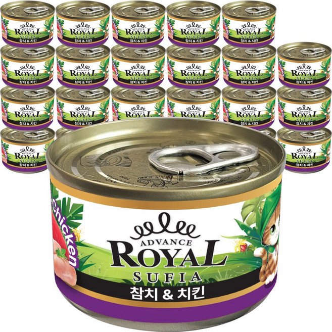 로얄 수피아캔 대용량캔, 170g, 24개, 치킨