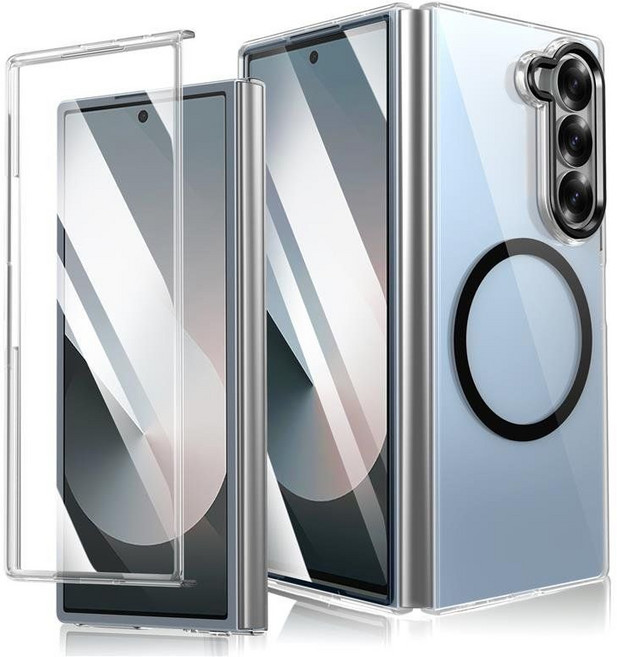 럭스폰 전면 고투명 HD 강화 액정 초강력 맥세이프 투명 폴드 하드 케이스