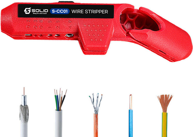 솔리드 전선스트리퍼 전선탈피기 와이어 케이블 피복제거 컷팅 전공칼 스트리핑 S-CC01, 솔리드 전선스트리퍼 S-CC01, 1개