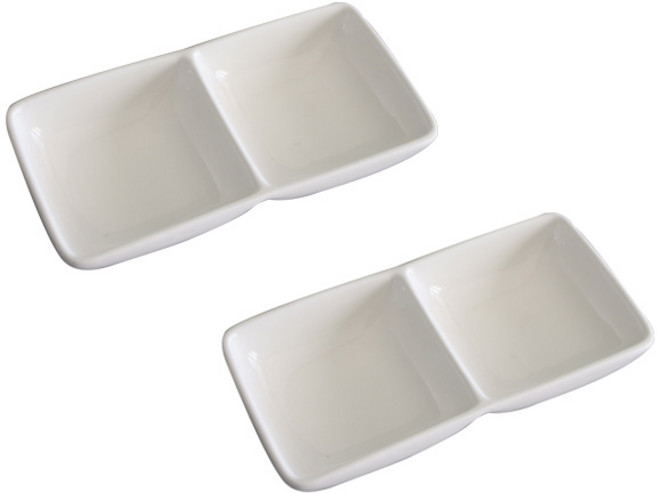 로얄애덜리 화이트 그릇 10type 접시 밥공기 초장기 물컵 찬기 옵션선택, 9.정쌍초장기(나눔종지) 2p