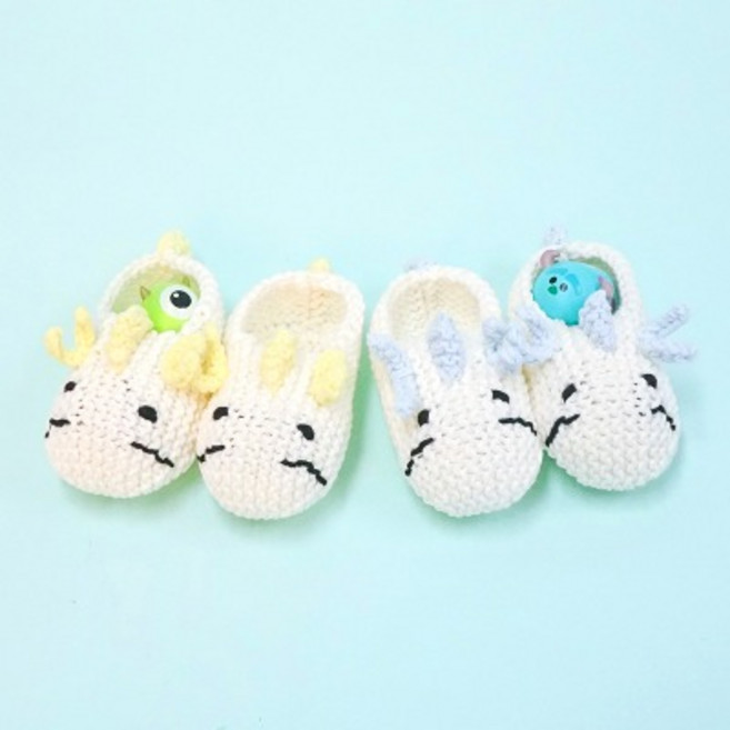 아기 용 덧신 - Knitting Kit, 바닐라, 1개