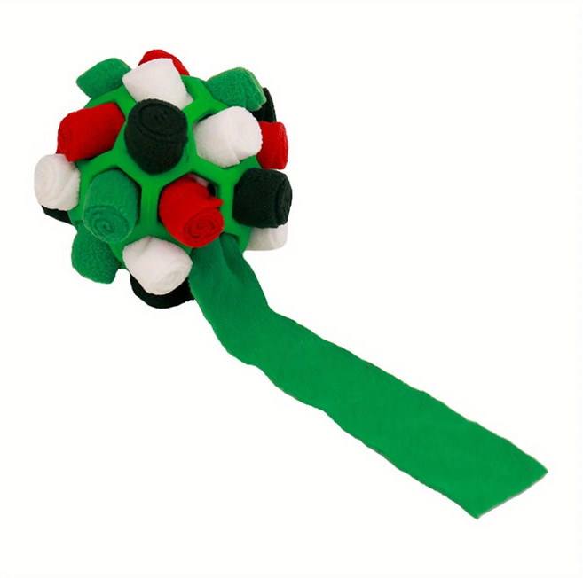 인터랙티브 강아지 간식 숨기기용 스니핑 볼 정신 자극 고무 퍼즐 애완용품, 1개, 3. White Red Green