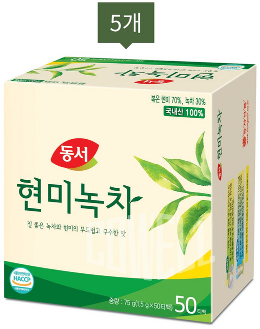 동서 현미녹차 티백, 1.5g, 50개입, 5개