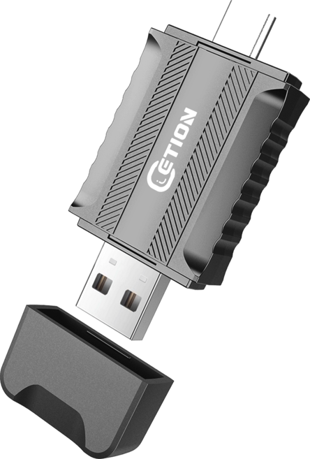 ETION Smart Link【USB-A TypeC雙頭】無線CarPlay轉接器 有線轉無線 5秒即連, 灰色, ETI021