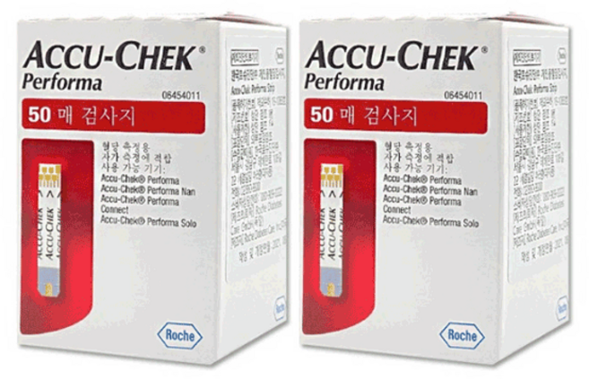아큐첵 퍼포마 혈당측정 검사지 100매(50매 x 2개)/스트립지/혈당검사지, 2개