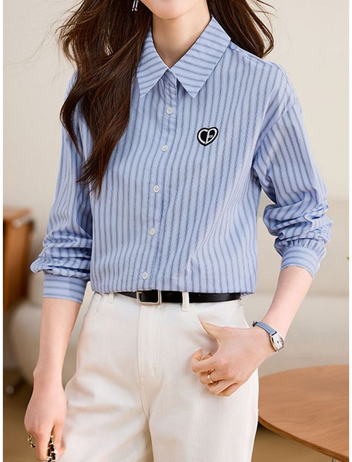 에꼴드파리 하트썸 스트라이프 긴팔셔츠 F59WBB020Z