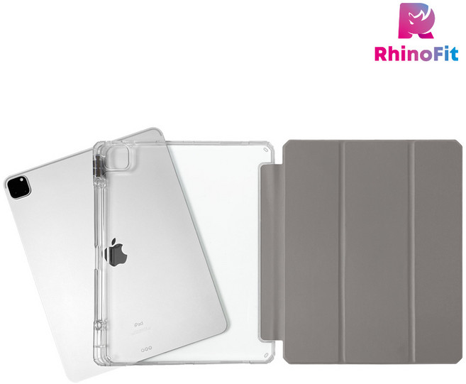 라이노핏 아이패드 호환 클리어쉴드 플러스 TR 케이스 + 강화유리, 모카 그레이, 1개