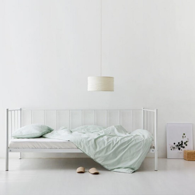 아트박스/마전동상회 철제 침대프레임 데이베드 싱글침대 낙상방지, KS1017BD 에그화이트