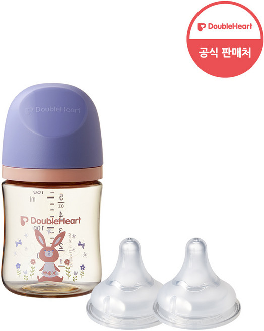 더블하트 모유실감 3세대 PPSU 디어프렌즈 놀러올래빗 160ml (젖꼭지S포함) + 젖꼭지 (2입), 놀러올래빗 (젖꼭지S 포함), 3세대 젖꼭지SS 2입, 1개