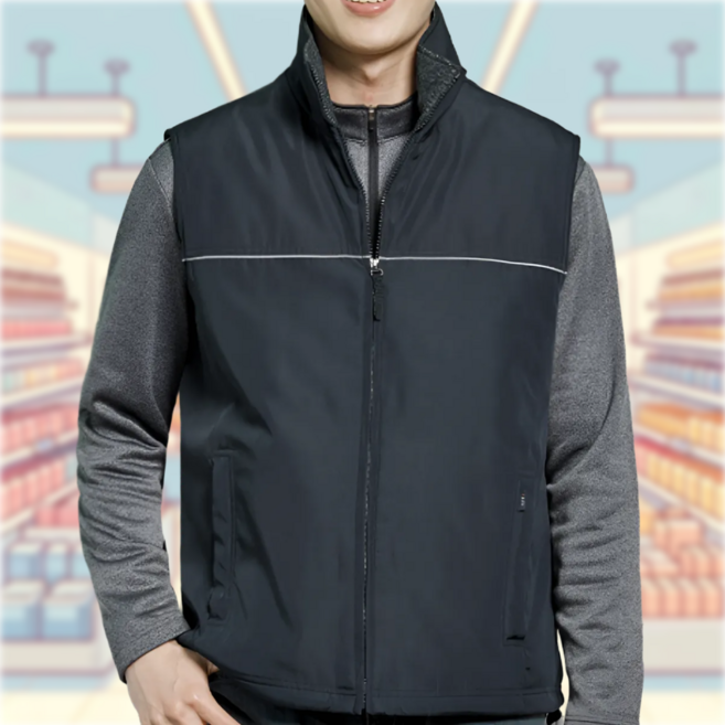 파브 WM-V222 네이비 폴라폴리스 방한 패딩조끼 남녀공용 작업복 근무복 단체조끼