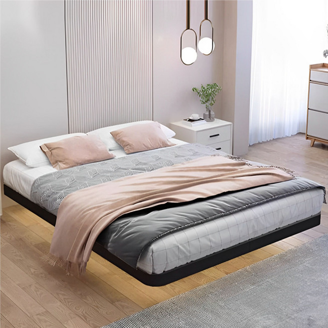 철제 무헤드 평상형 싱글/슈퍼싱글/더블/퀸 침대 프레임 - 호텔침대 프레임, Y02+ 10cm 매트리스