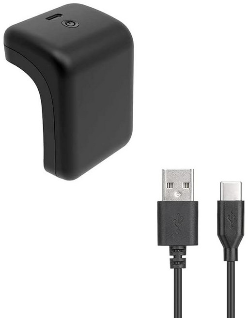 PS5 컨트롤러용 Riida 2000mAh 무선 충전기 LED 표시등 및 듀얼센스 USB Type-C 충전 케이블(흰색) 포함 충전식 배터리 팩 키트, 1 X BLACK, 1개