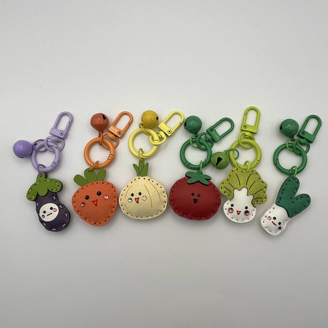 핸드메이드 가죽키링 야채시리즈 5종 백참 귀여운 열쇠고리