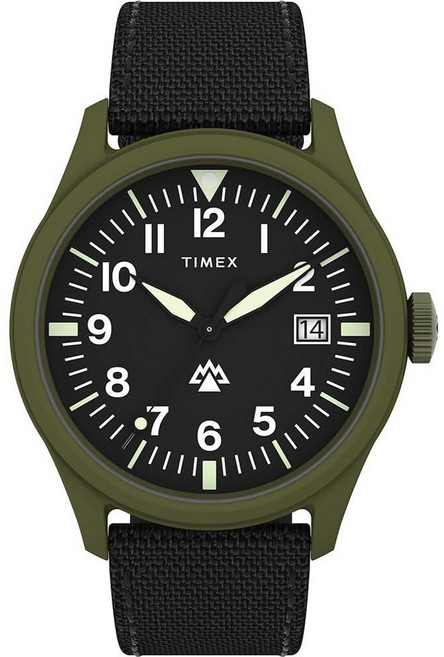 Timex 남성용 익스페디션 노스 트라프록 43mm 시계 블랙/블루. 캐주얼, 블랙/그린
