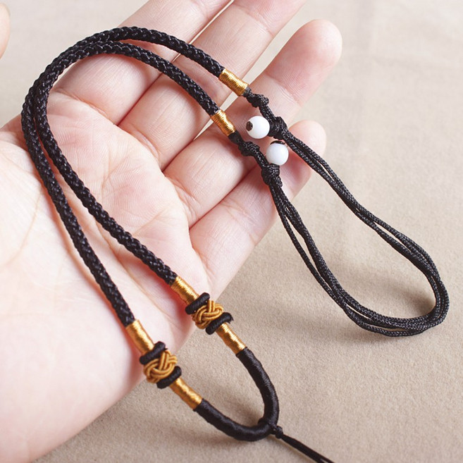 【昱晶閣】菠蘿結可調整項鍊繩 手工DIY編織吊墜掛繩 翡翠黃金玉佩素繩