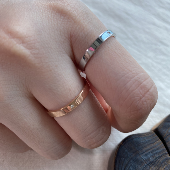 925silver 천연다이아몬드 커플 실버반지 순은반지 남녀반지(한국산)-보증서재중