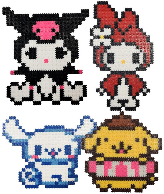 블럭N스토리 토끼+강아지 디폼블럭 10mm 툭툭블럭 디폼공예 디폼블럭패키지 톡톡놀이, 리트리버폼폼 + 구름강아지 + 빨간토끼 + 검정토끼, 1세트