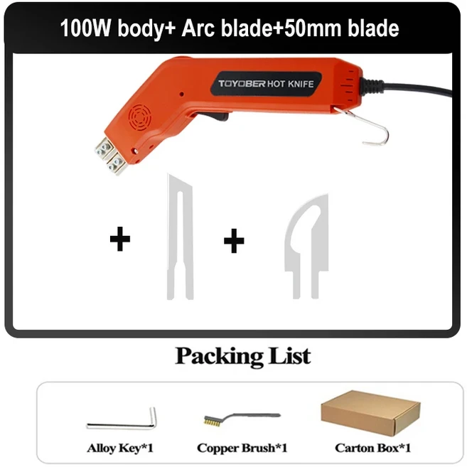 전기 폼 커터 핫 나이프 도구 폴리스티렌 스티로폼 머신 패브릭 로프 DIY, EU, 04 100W arc 5cm blade, 1개