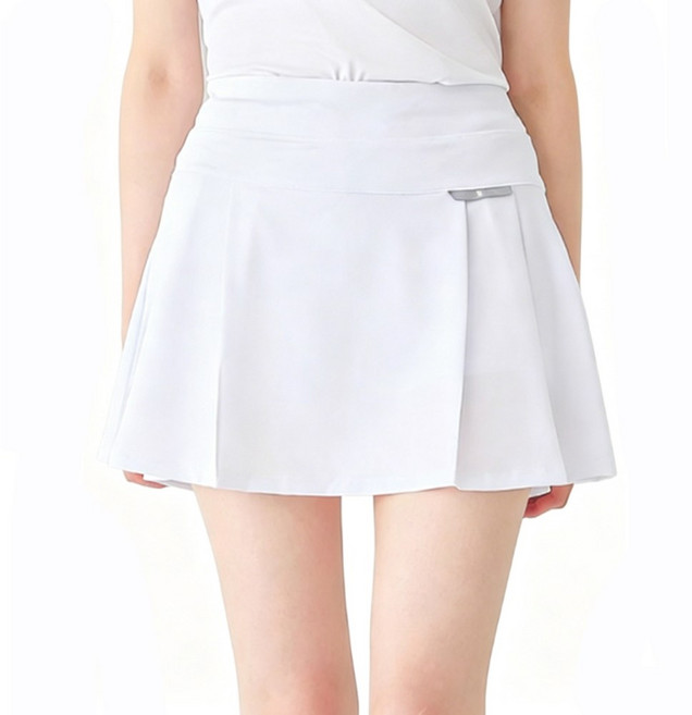 차쿠 기본 심플 스판 플리츠 플레어 주름 스커트 치마