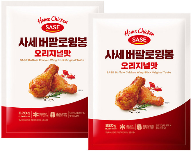 버팔로윙봉 오리지널맛, 2개, 820g