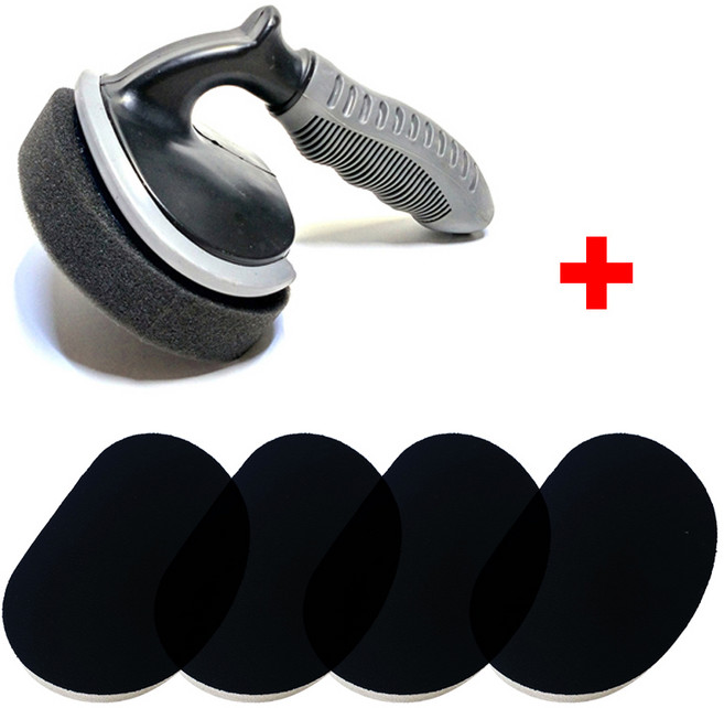 드라이뷰 차량용 타이어 스펀지 손잡이 세차 어플리케이터+리필패드 세트, 1개