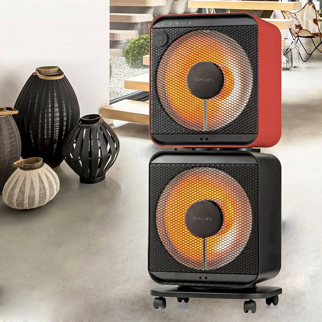 신일 전기히터 전기난로 SEH-F1500HLW, 레드블랙