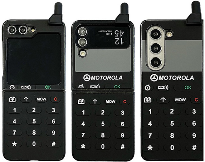 갤럭시 Z플립6 Z폴드6 Z플립5 Z폴드6 Z플립4 Z폴드4 Y2K 레트로 감성 안테나폰 슬림 하드 빈티지 디자인 유니크 안테나 전화기 폴더블폰 케이스 zf2028