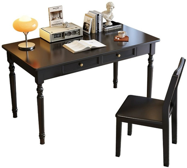 엔틱책상 원목 서재 빈티지 책상 북유럽 화이트 서랍형 감성, C. 순백색 원목 테이블, A. 아니요, A. 80x60x75cm