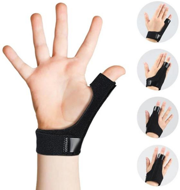 어린이 손가락 고정 스트랩 엄지 부목 가능한 편안한 통기성 관절 보호대, 02 매체