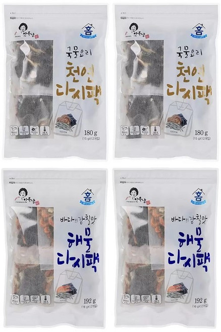 안옥남 국물 다시 팩180g x 2팩 + 해물 다시 팩192g x 2팩, 1개, 180g