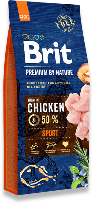 브릿 프리미엄 독 스포츠, 15kg, 1개, 닭